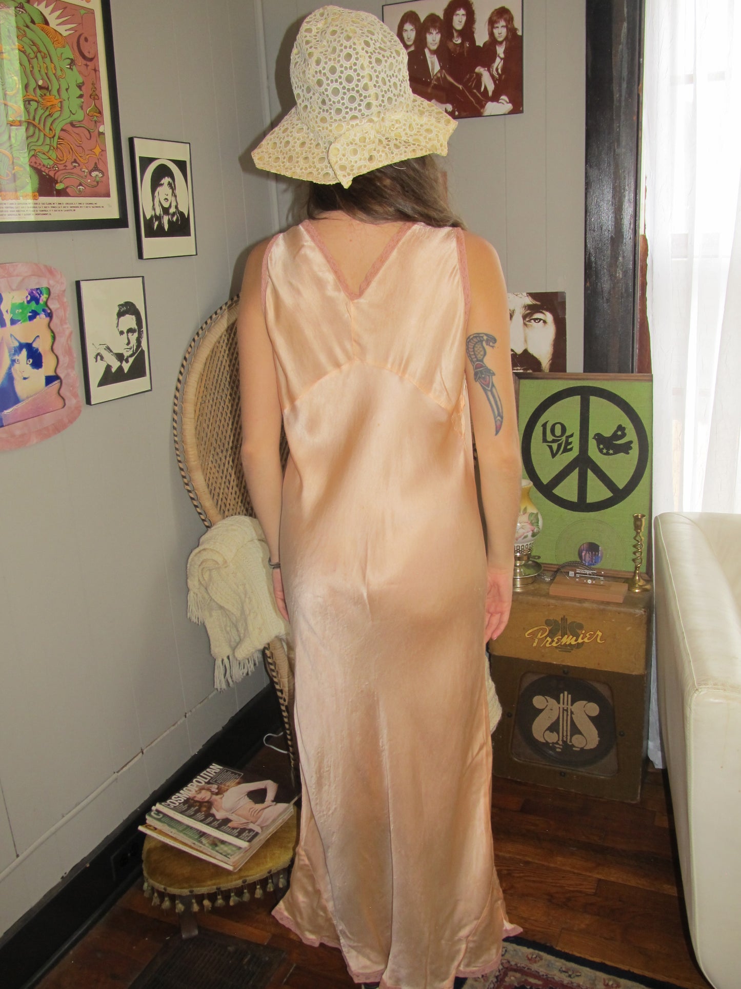 Antique Pink Slip Dress