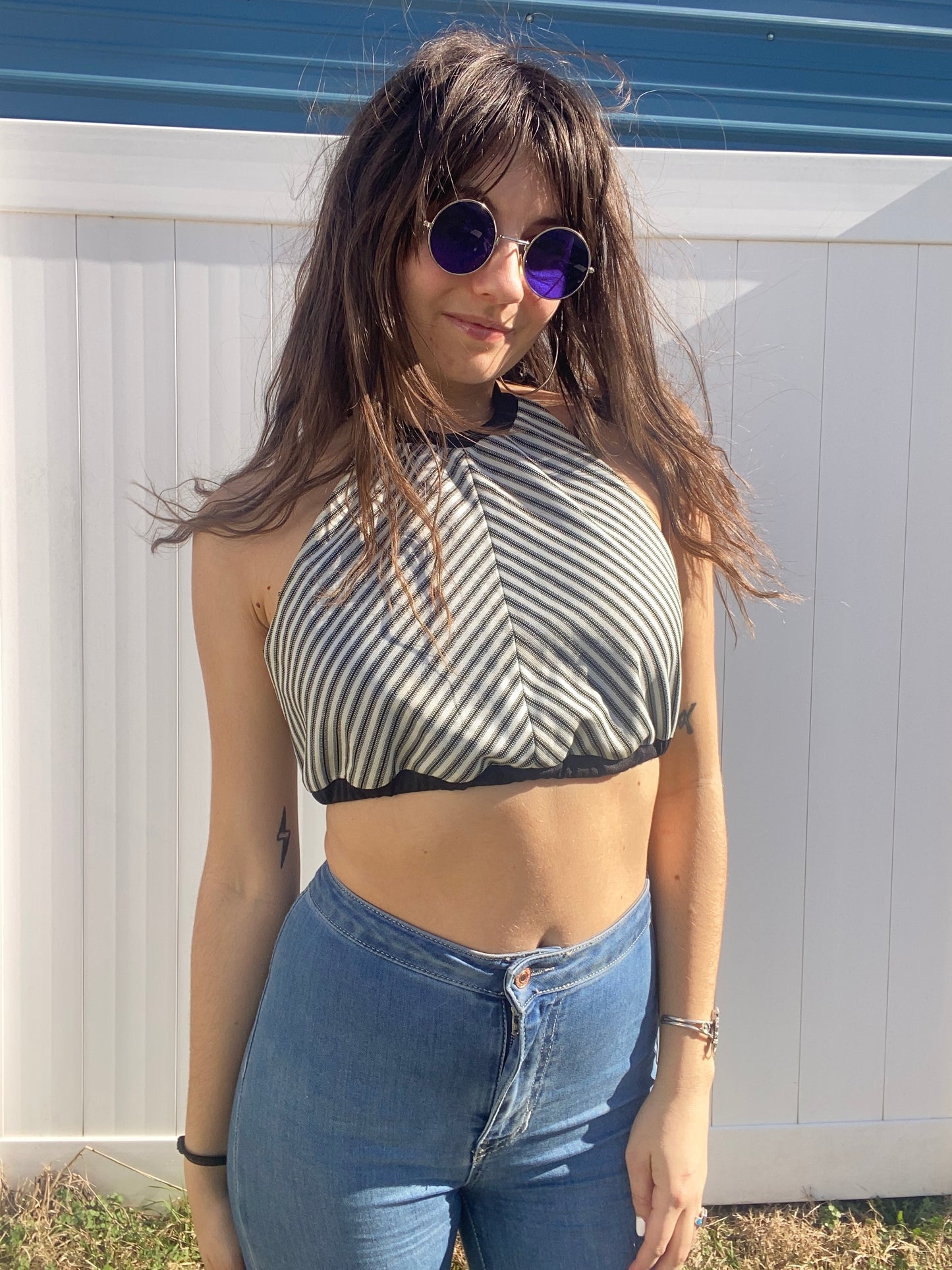 1970s Striped Halter Top