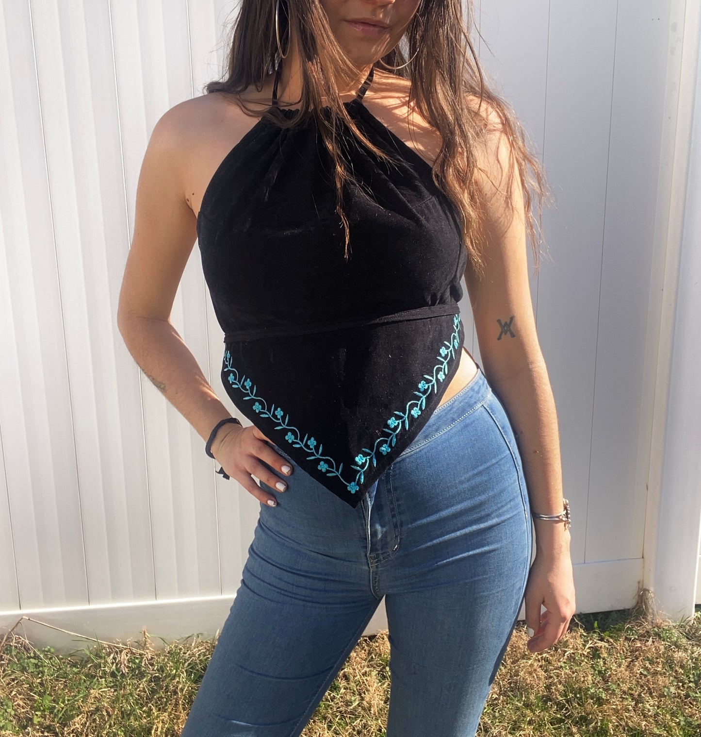 1990s Faux Suede Halter Top