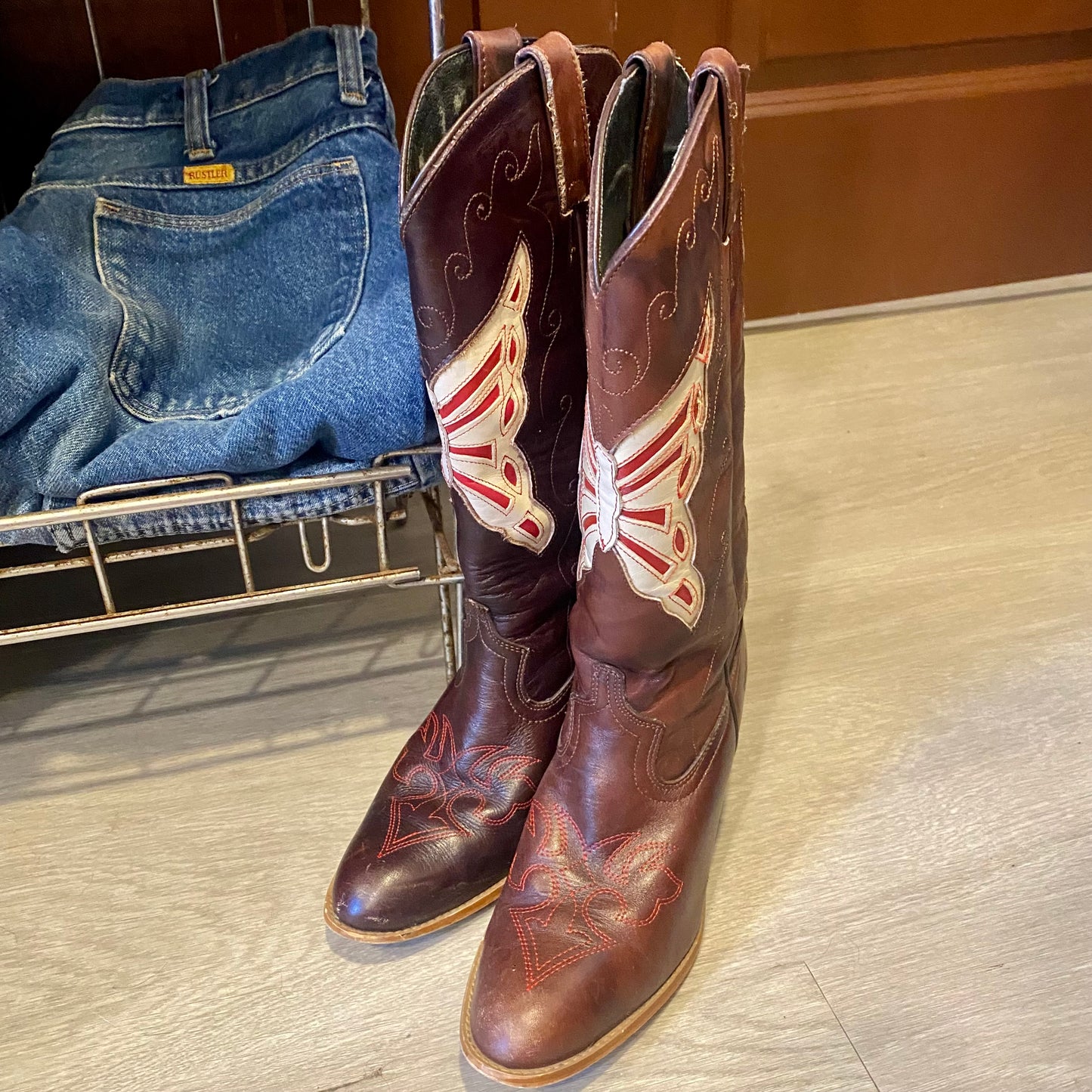 Vintage Butterfly Cowgirl Boots