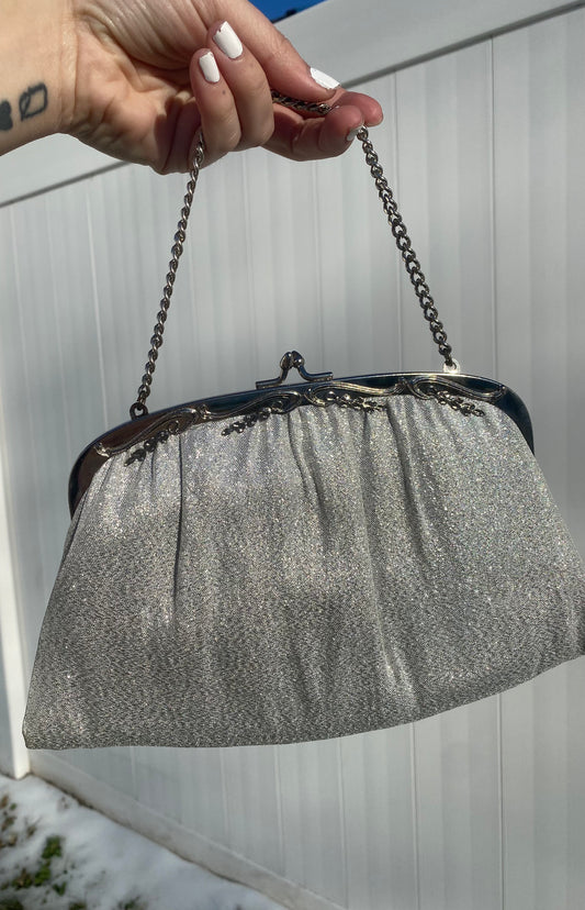 1960s Silver Glitter Mini Bag